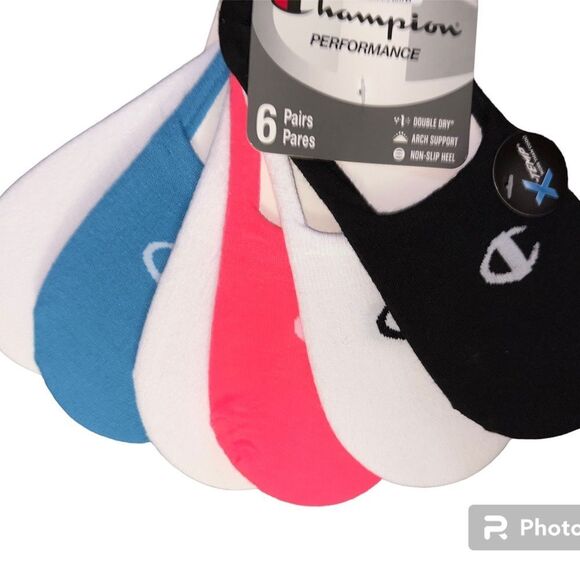 CHAMPION LADIES MULTI PACK (6) and MULTI COLORS OF WOMEN’S LINERS SHOE 5-9 NWT - Picture 3 of 4